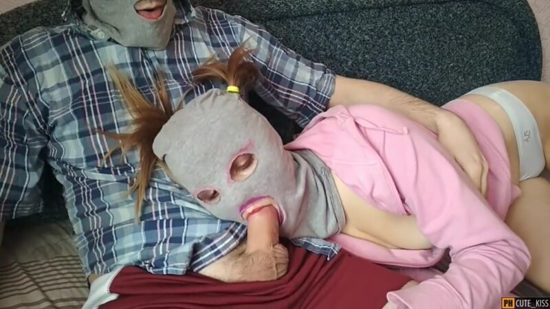 Woke Tired Step sisters Friend To Suck Cock - Mouth Filled Cum After Halloween
