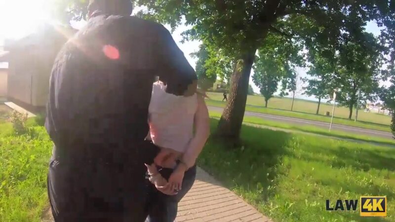 LAW4k. Rude policemen demonstrate bad girl how the law works