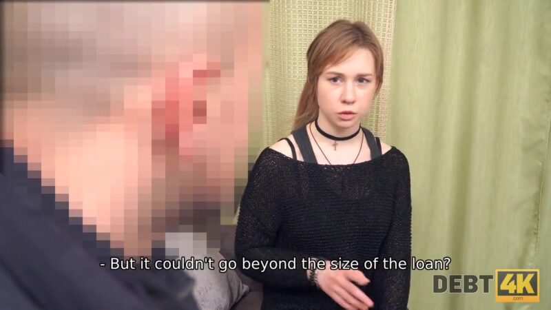 Debt4k. Experienced collectors penis reminds 21-year-old chick about the debt