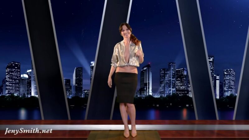 TV Hoster got naked during a news show. FANTASY TV