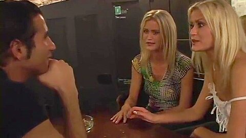 Lucky Guy Fuck Blonde Fake twins In The Bar And Cum Insider Her Pussy