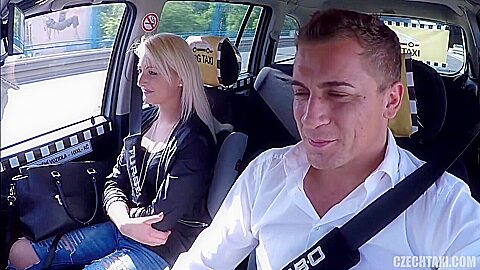 Hot Blonde In The Taxi